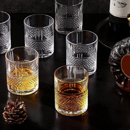 Diamond Cut Luxury Whiskey Glasses For Home Bar - Set of 6