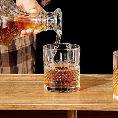 Diamond Cut Luxury Whiskey Glasses For Home Bar - Set of 6