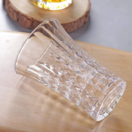 Elegant Textured Glass Tumblers | Cocktails, Juice Glasses - Set of 6