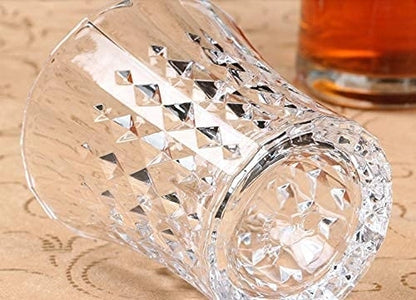 Elegant Textured Glass Tumblers | Cocktails, Juice Glasses - Set of 6