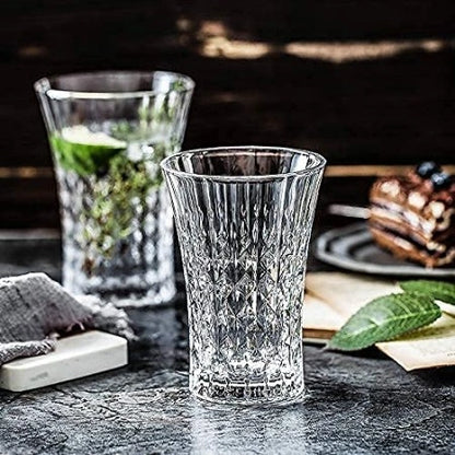 Elegant Textured Glass Tumblers | Cocktails, Juice Glasses - Set of 6