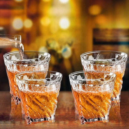 Twisted Design Whiskey Glasses - Set of 6