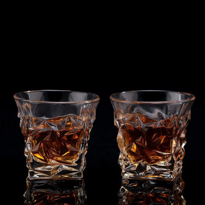 Diamond Cut Whiskey Glasses – Set of 6
