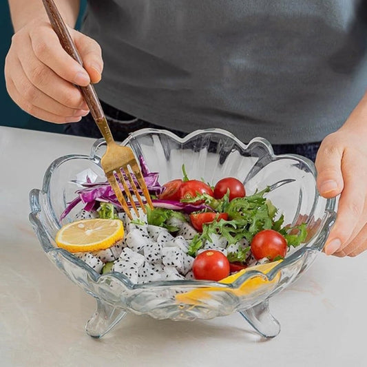 Glass Mixing & Serving Bowl for Salad, Fruits & Snacks