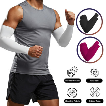 Arm Sleeves For Men & Women – UV Protection - Anti Tan Sleeves For Bike Riding & Sports
