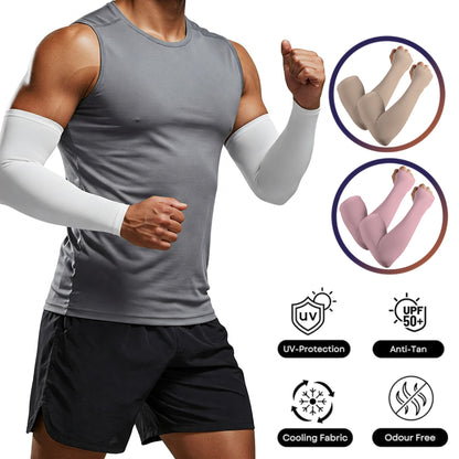 Arm Sleeves For Men & Women – UV Protection - Anti Tan Sleeves For Bike Riding & Sports