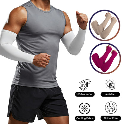 Arm Sleeves For Men & Women – UV Protection - Anti Tan Sleeves For Bike Riding & Sports