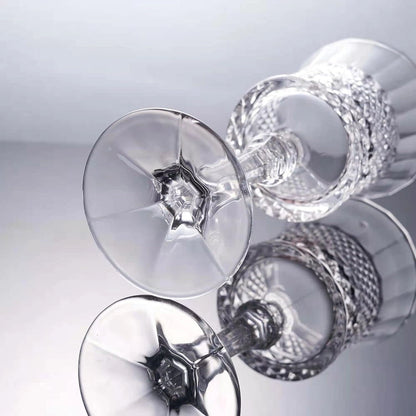 Premium Crystal Cut Wine Glasses for Red & White Wine - Set of 6