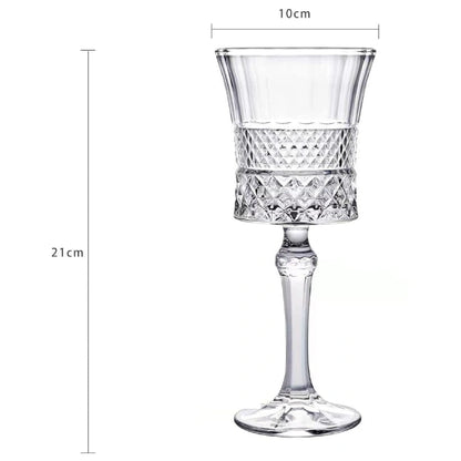 Premium Crystal Cut Wine Glasses for Red & White Wine - Set of 6