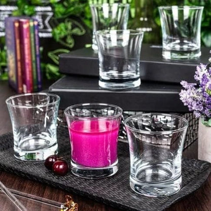 Classic Round Curvy Plaza Whiskey Glasses - Set of 6