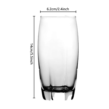 Crystal Clear Highball Glasses For Cocktails, Juices- Set of 6