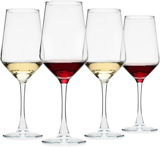 Premium Crystal Wine Glasses With Long Stem - Set Of 4
