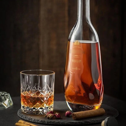 Diamond Cut Premium Whiskey Glasses - Set of 6