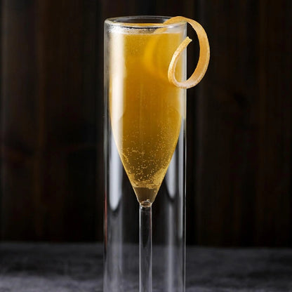 Double-Walled Champagne Glasses | Insulated Flutes for Wine, Cocktails - Set of 6