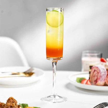 Elegant Champagne Flute Glasses | Long Stem Tall Glassware for Wine - 250ml