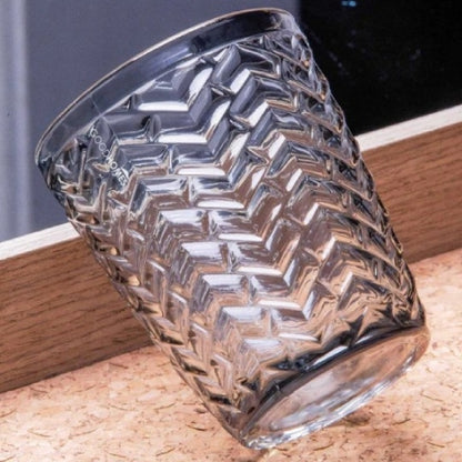 Embossed Water Glasses | Grey Juice Glasses- Set of 6