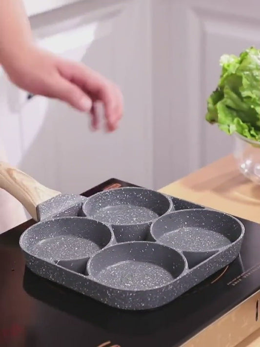 4 Section Non-Stick Omelet Pan | Induction & Gas Compatible Breakfast Pan