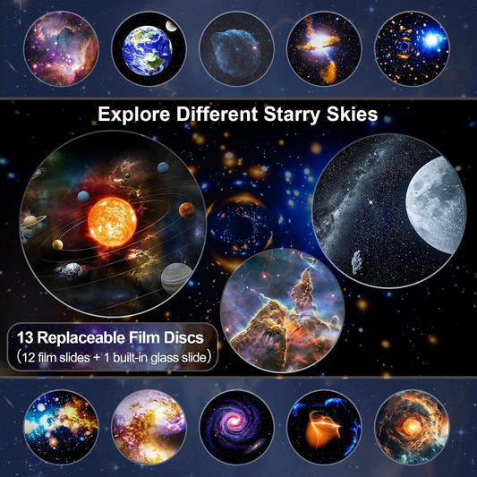Galaxy Projector for Kids & Bedroom | 13 Film Discs