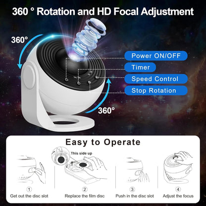 Galaxy Projector for Kids & Bedroom | 13 Film Discs