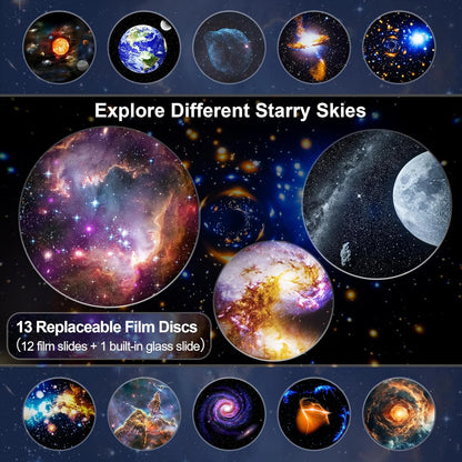 Galaxy Projector for Kids & Bedroom | 13 Film Discs
